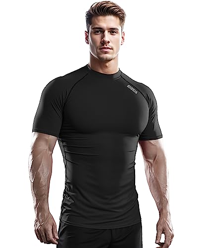 3 Pack Men's Compression Shirt Short Sleeve Baselayer Athletic T-Shirt A320