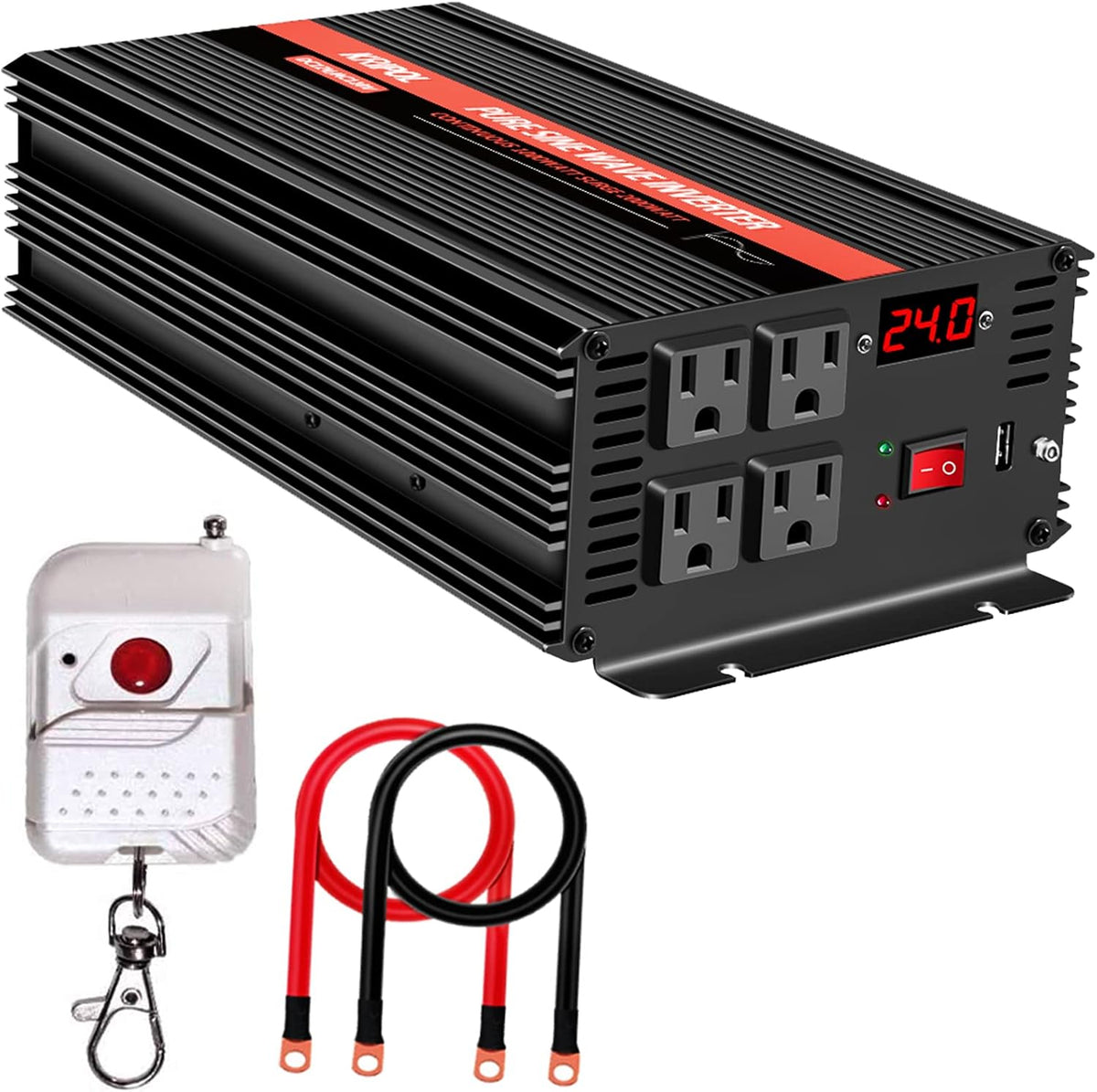 1000 Watt Pure Sine Wave Inverter 12v DC to 110/120v AC I423