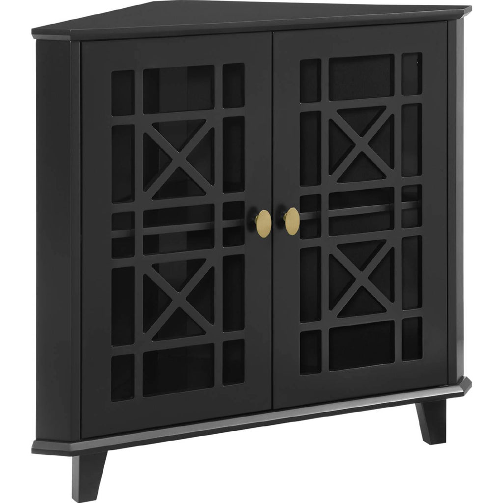 Black Corner Accent Cabinet Y508