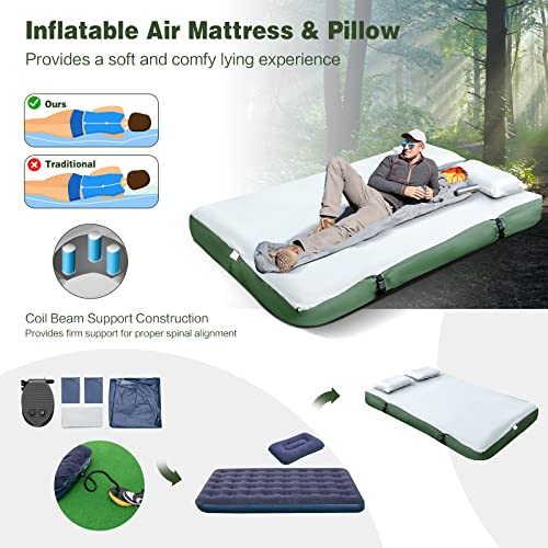 Tent Cot with Air Mattress, 2 Sleeping Bags, Carry Bag & Foot Pump J404421