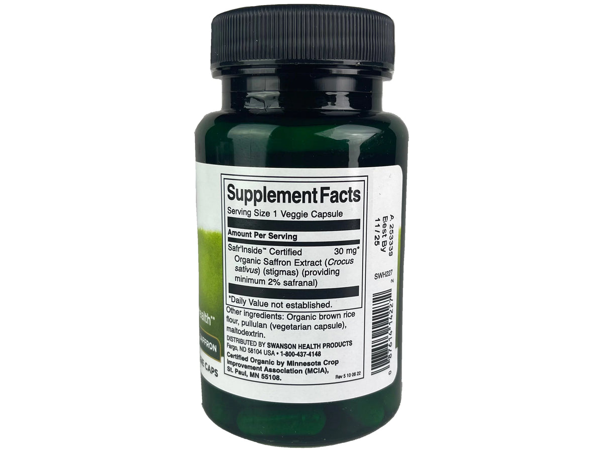 60 Veggie Capsules Saffron Extract Herbal Supplement I6090