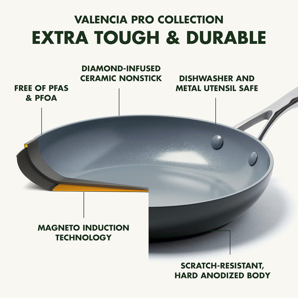 Gray Hard Anodized Ceramic Nonstick 10" Frying Pan with Lid A180