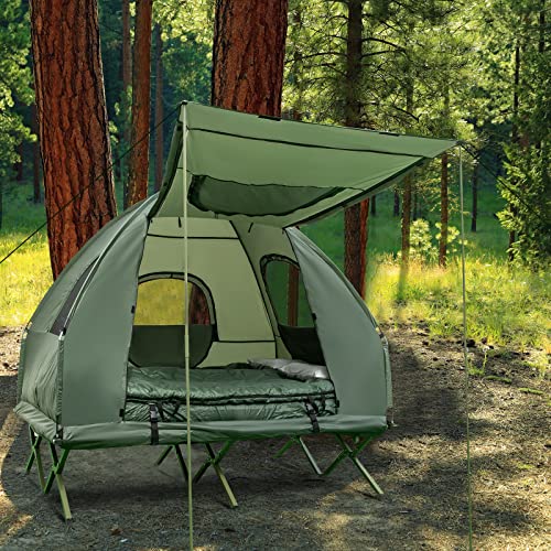 Tent Cot with Air Mattress, 2 Sleeping Bags, Carry Bag & Foot Pump J404421