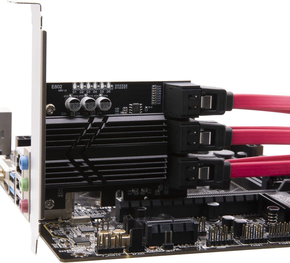 6 Port PCIe x4 SATA 3.0 Expansion Card with 6 SATA Cables R526