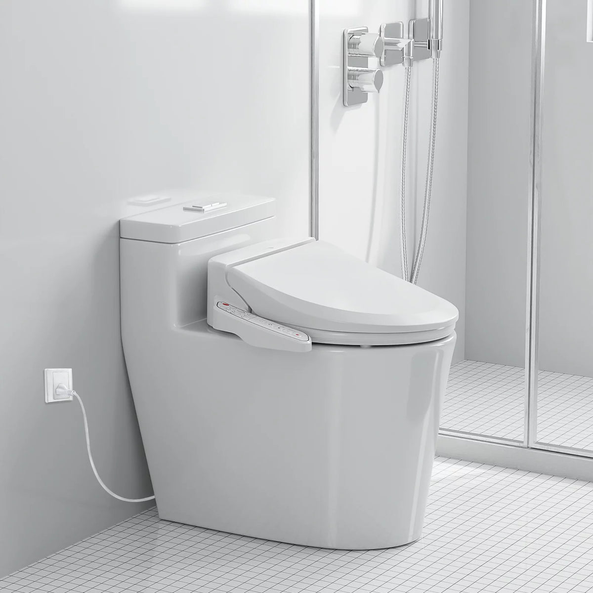 Elongated Smart Bidet Toilet Seat with Warm Air Dryer D721