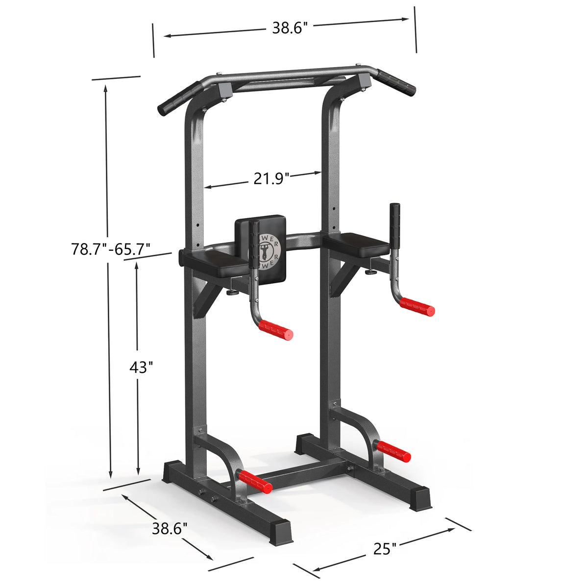 Adjustable Height Pull Up Bar Dip Station I655331