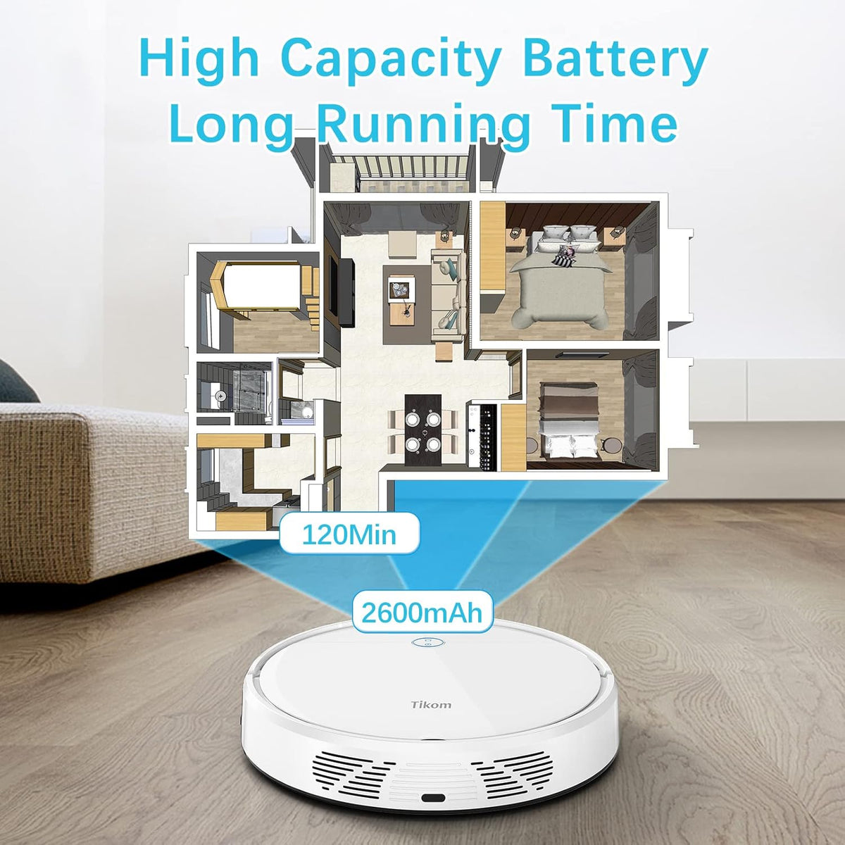 2200Pa Suction Self-Charging White Robot Vacuum Q220344