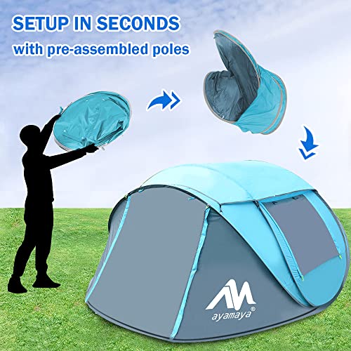 4 Person Pop Up Instant Tents with Removable Rainfly A223642