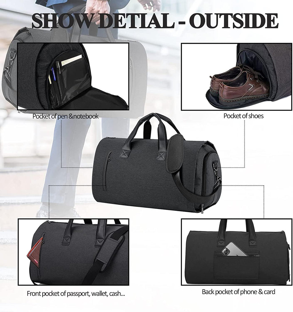 Convertible Garment Duffel Bag with Shoe Compartment Q237