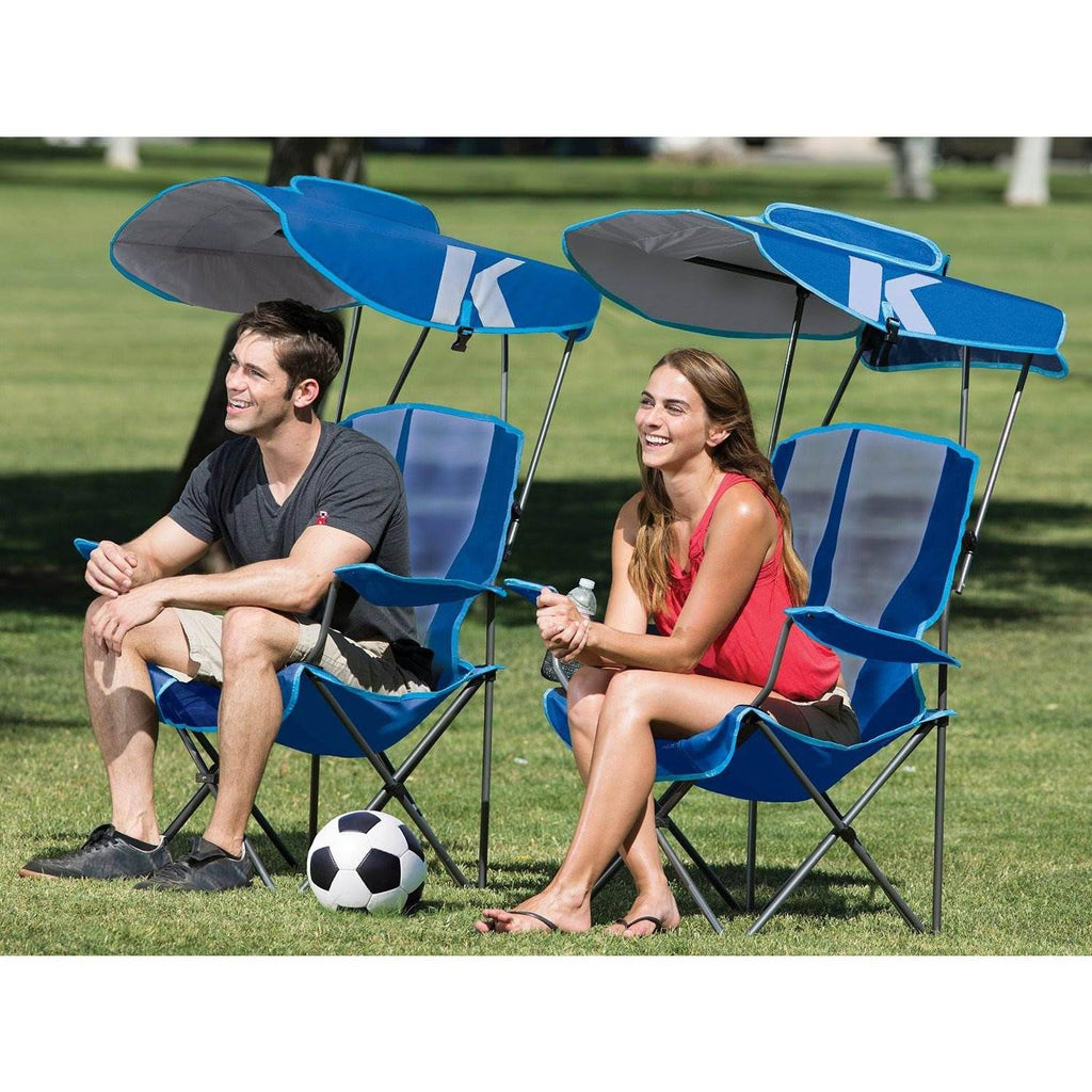 Blue 2 Pack Portable Folding Camping Chair with Canopy V968081