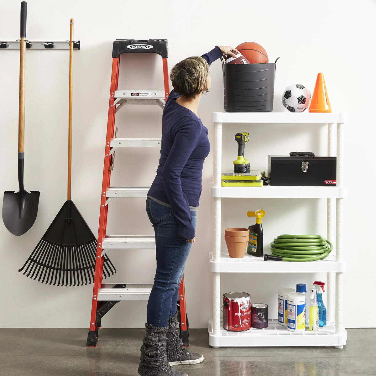 White 4 Shelf Adjustable Height Storage Unit (2 Pack) R681014