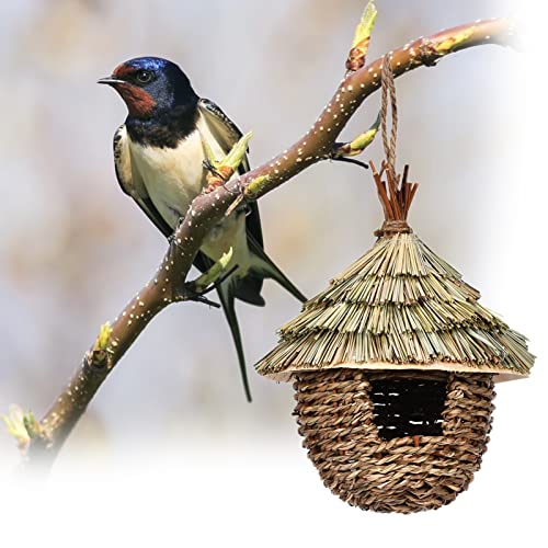 Hanging Straw Hand Woven Bird House E3000