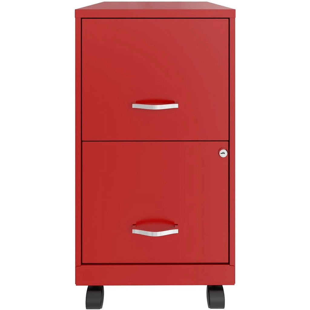 Red 2 Drawer Metal Mobile File Cabinet K710749