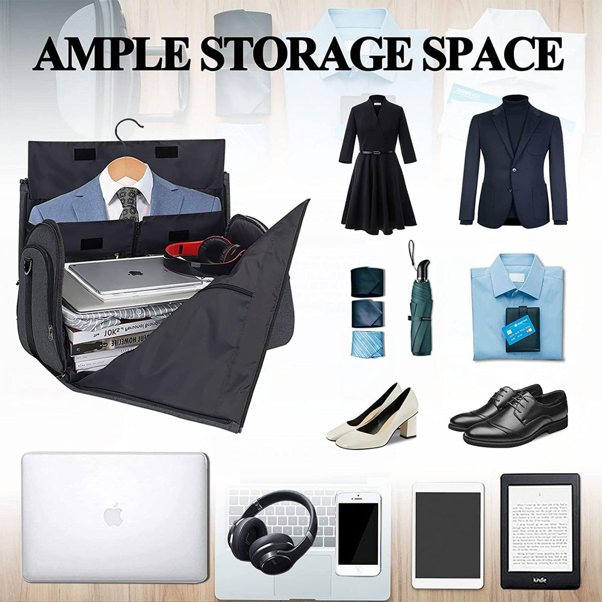Convertible Garment Duffel Bag with Shoe Compartment Q237