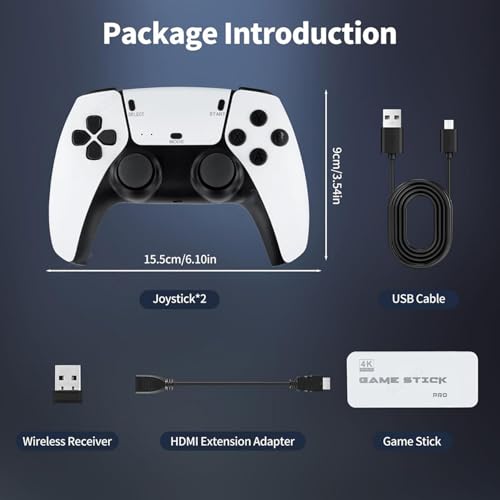 Retro Gaming Console with 20000+ Classic Games, 4K HDMI Output, Dual 2.4G Controllers, 64GB Storage M445204