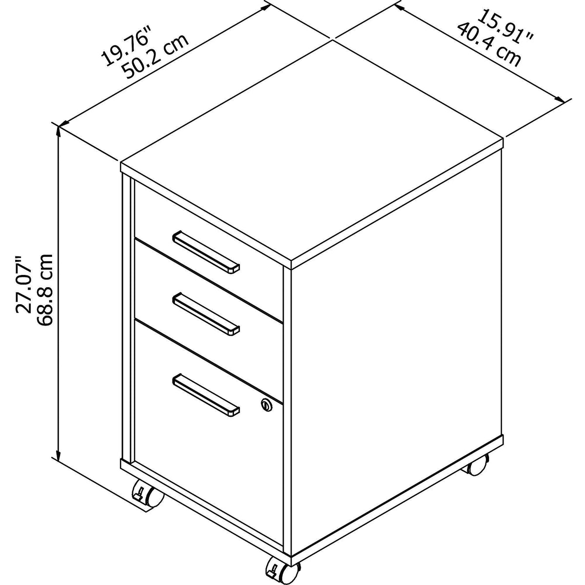 3 Drawer Mobile File Cabinet F395760