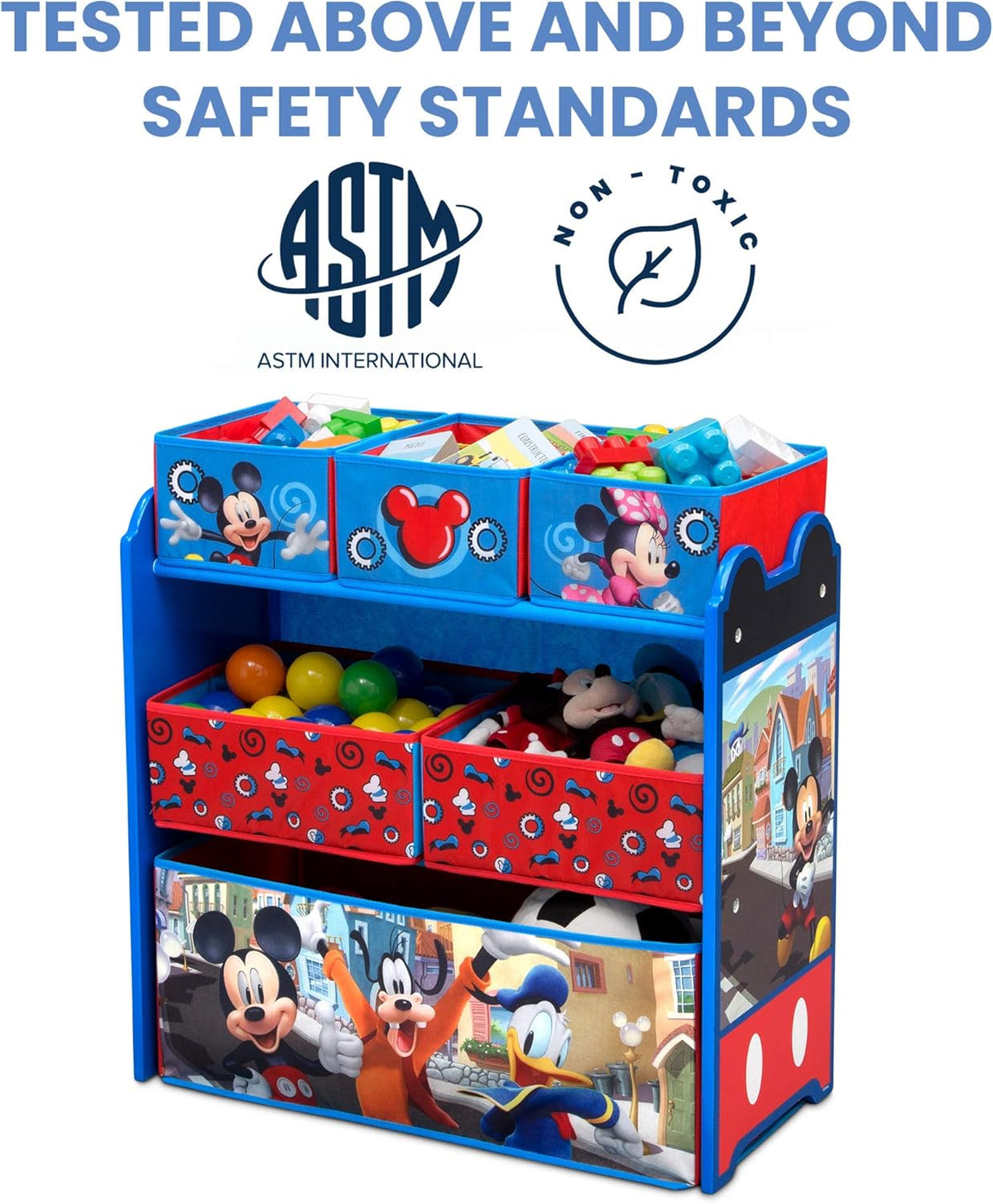 Kids Table and Chair Set with 2 Chairs and 6 Bin Toy Organizer P16860