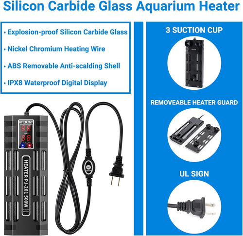 200W/300W/500W Submersible Aquarium Heater G431