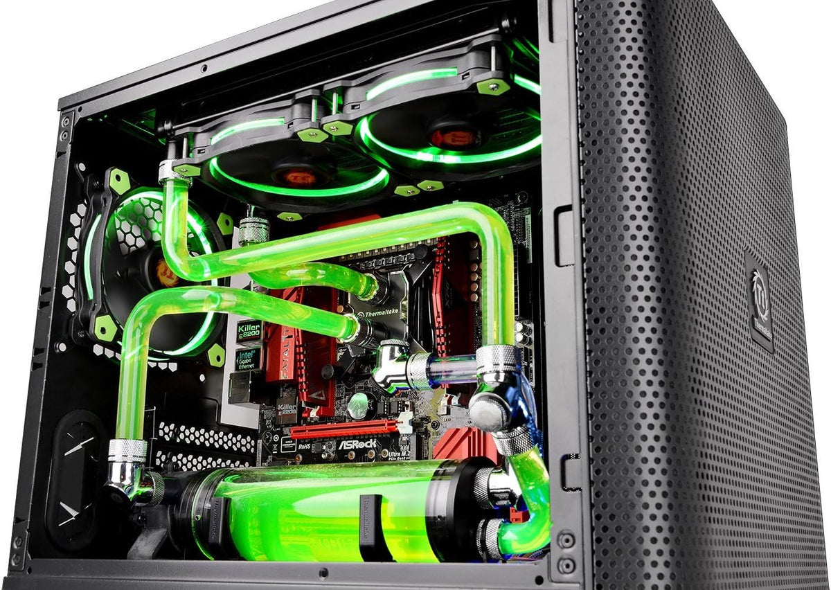 Black SPCC Micro ATX Mini ITX Cube Computer Case with 200mm Front Fan A2941