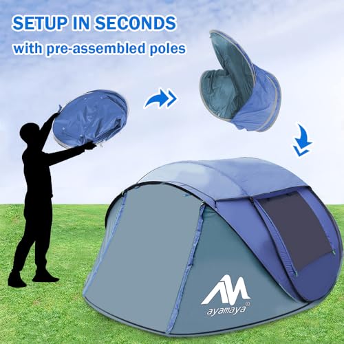 4 Person Pop Up Instant Tents with Removable Rainfly A223642