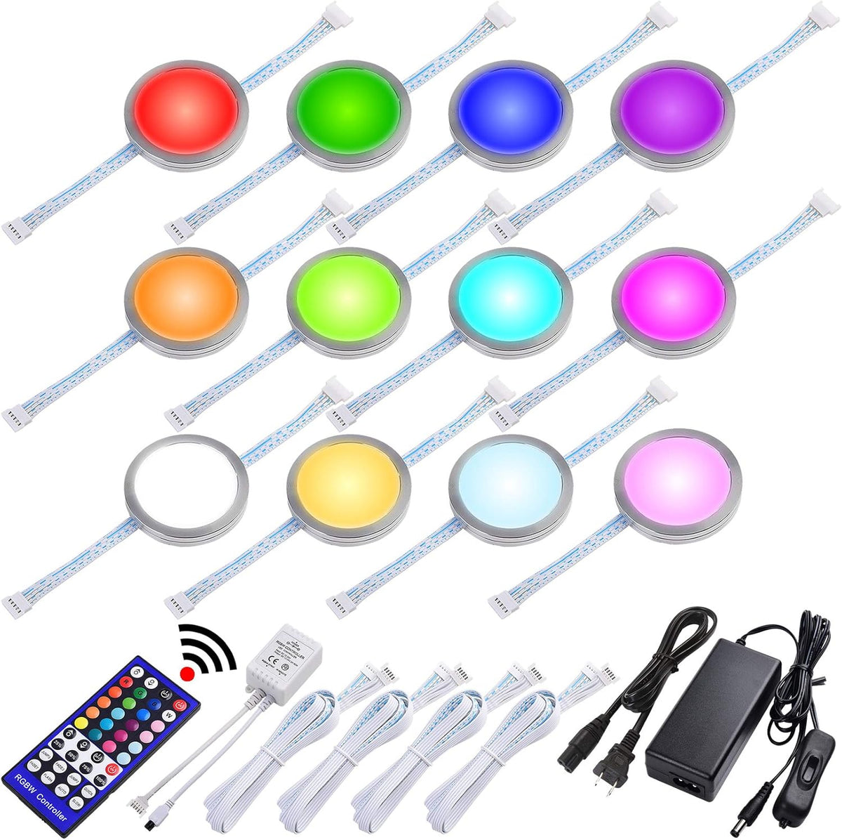 Linkable RGBW Under Cabinet LED Lighting Kit, 8 Lights V718