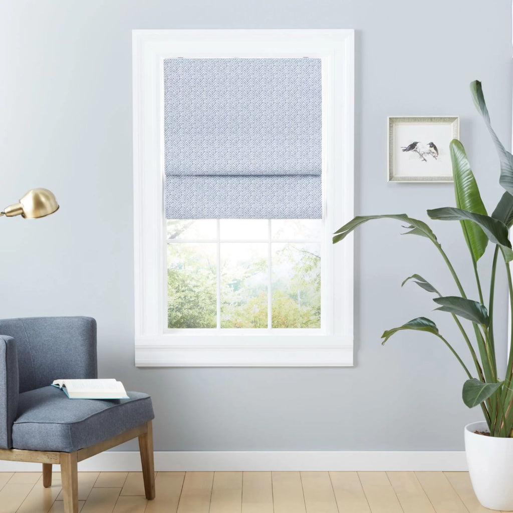 Slate Blue 23"x64" Blackout Roman Shade B30622
