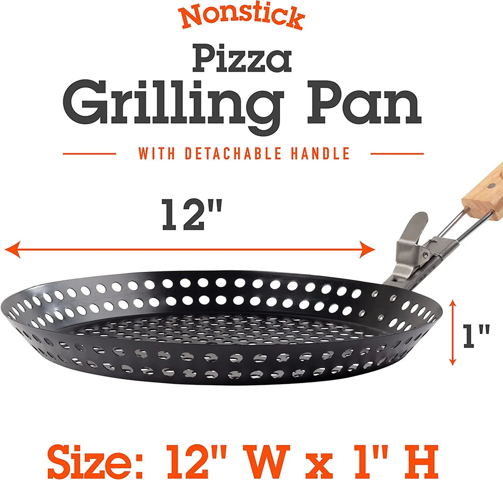 Perforated Non-stick Pizza Grill Pan with Removable Handle R16134
