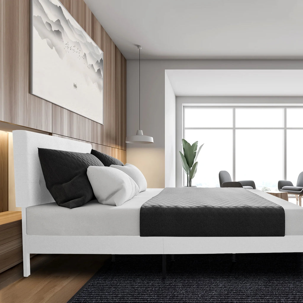 Queen Upholstered Platform Bed Frame with Headboard C7323
