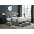 Grey Upholstered Platform Storage Bed Queen Y6784