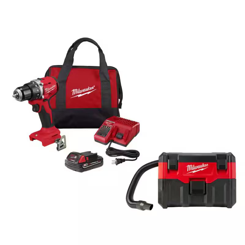 18V Lithium-Ion Brushless Cordless Compact Drill/Driver with Battery, Charger & Bag D491