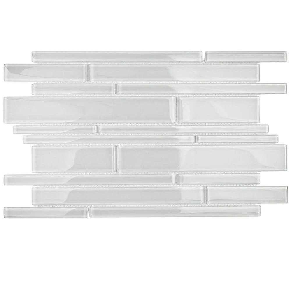 Spa Super White Tuscany Pattern Glass Tile O28071