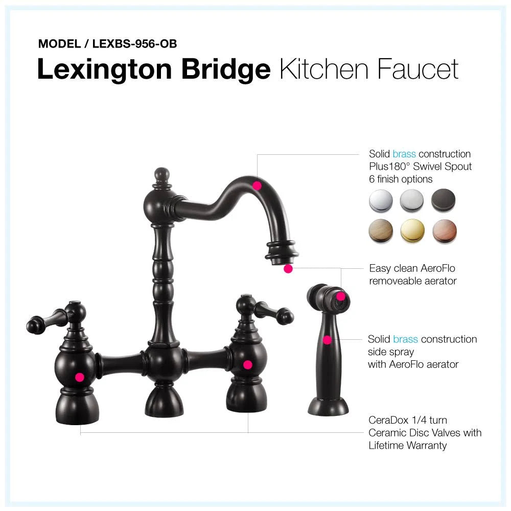 Oil Rubbed Bronze Kitchen Faucet with Sidespray F1143