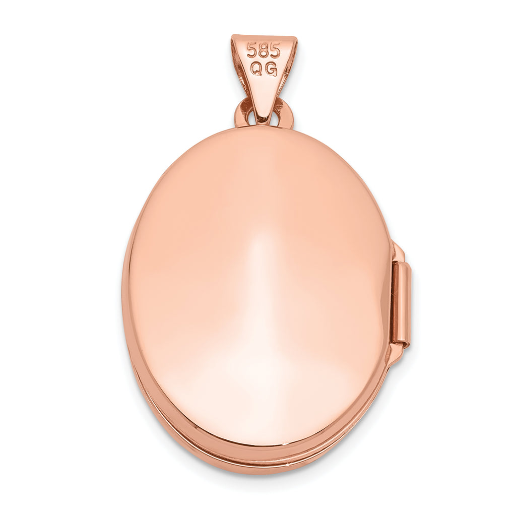 14k Rose Gold Oval Locket Charm Pendant M4047