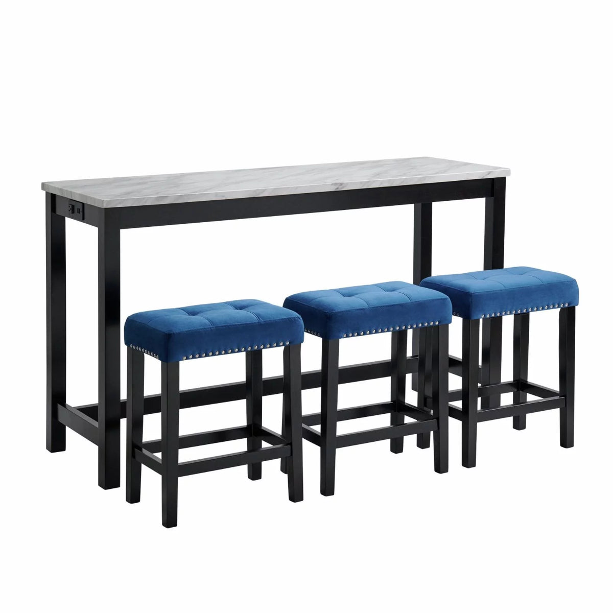 White Marble Bar Table Set G71763