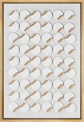 Framed Canvas Print Wall Art Textured White Blocks Abstract Shapes 16x24 X20745