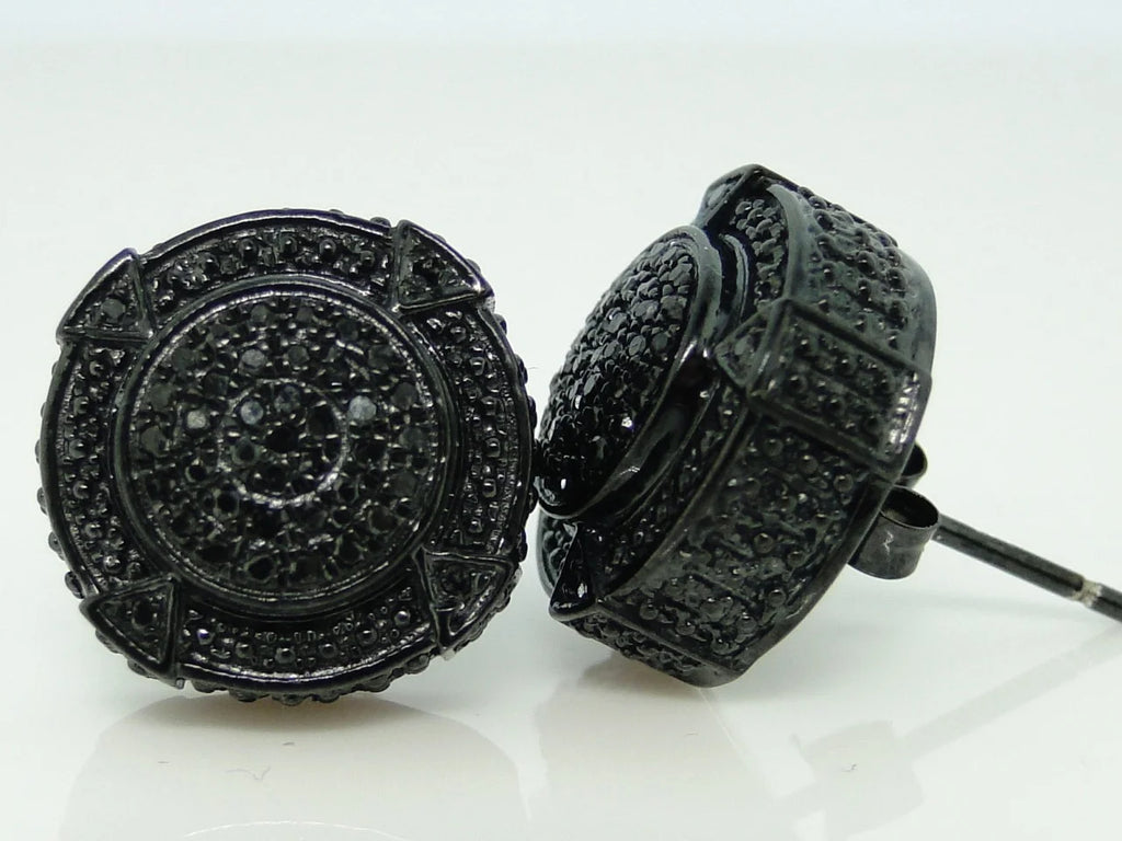 Black 3D Pave Diamond Earrings X918530