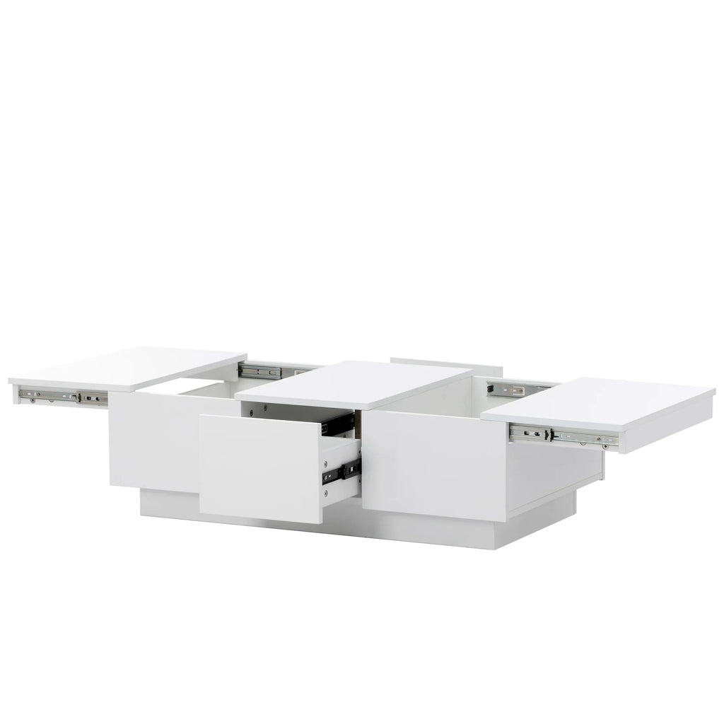White Extendable Coffee Table with 2 Drawers T75052