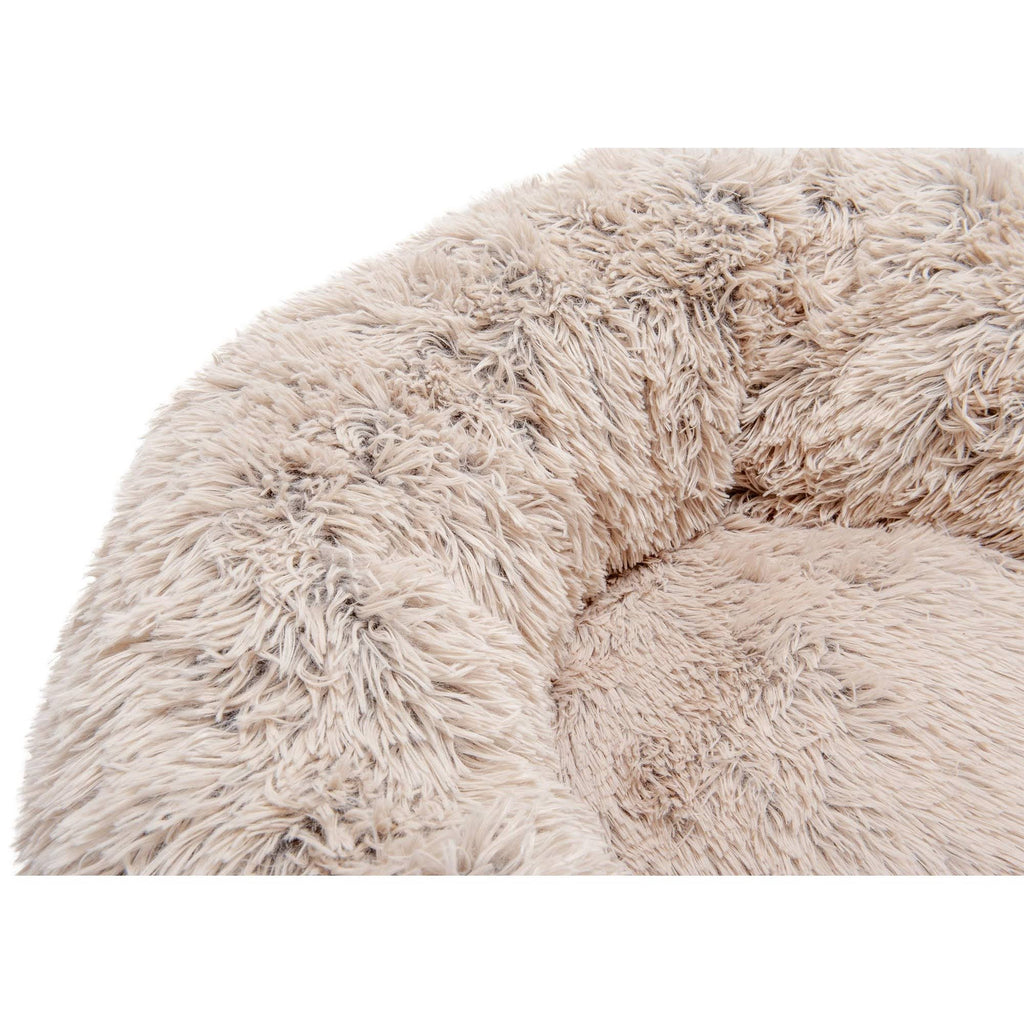 Taupe Jumbo Long Fur Donut Dog Bed C629