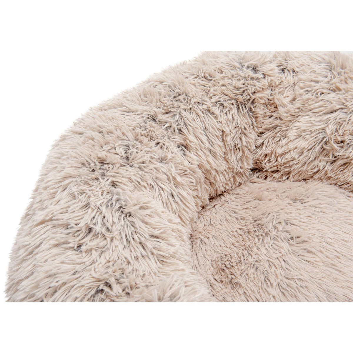 Taupe Jumbo Long Fur Donut Dog Bed C629