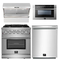 30 Inch Gas Range, Wall Mount Range Hood, Microwave Drawer, Dishwasher M736999