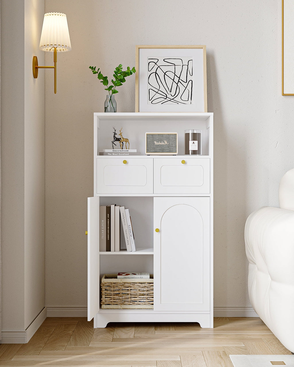 Freestanding Bathroom Storage Cabinet with 2 Drawers J5549