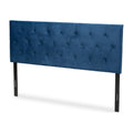 Navy Blue Velvet Queen Size Headboard E729531