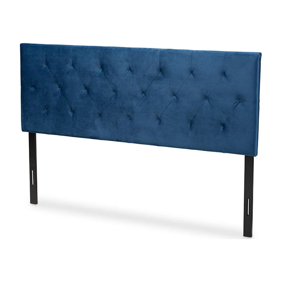 Navy Blue Velvet Queen Size Headboard E729531