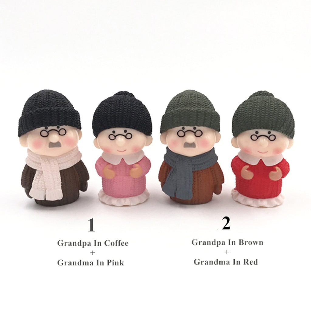Grandparents Action Figure Set, Dollhouse People Grandma and Grandpa Miniature Decor I51935