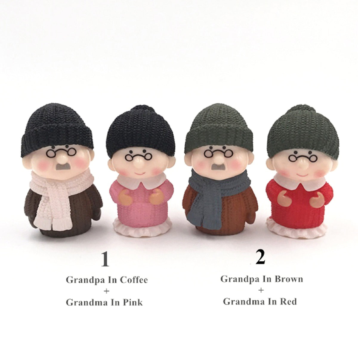 Grandparents Action Figure Set, Dollhouse People Grandma and Grandpa Miniature Decor I51935