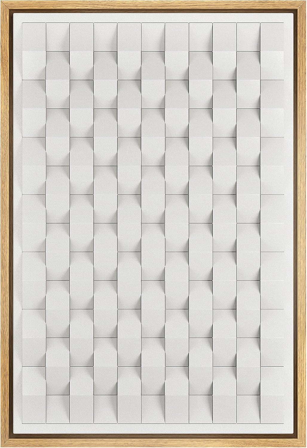 Framed Canvas Print Wall Art Textured White Blocks Abstract Shapes 16x24 X20745