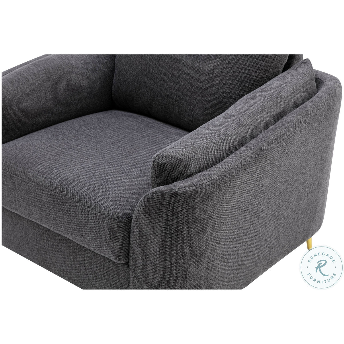 Dark Gray Polyester Accent Chair with Gold Metal Legs M140