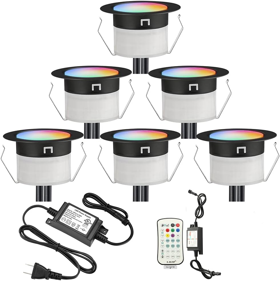 Black Stainless Steel Waterproof In-ground RGBW Deck Light, 30pcs M8234