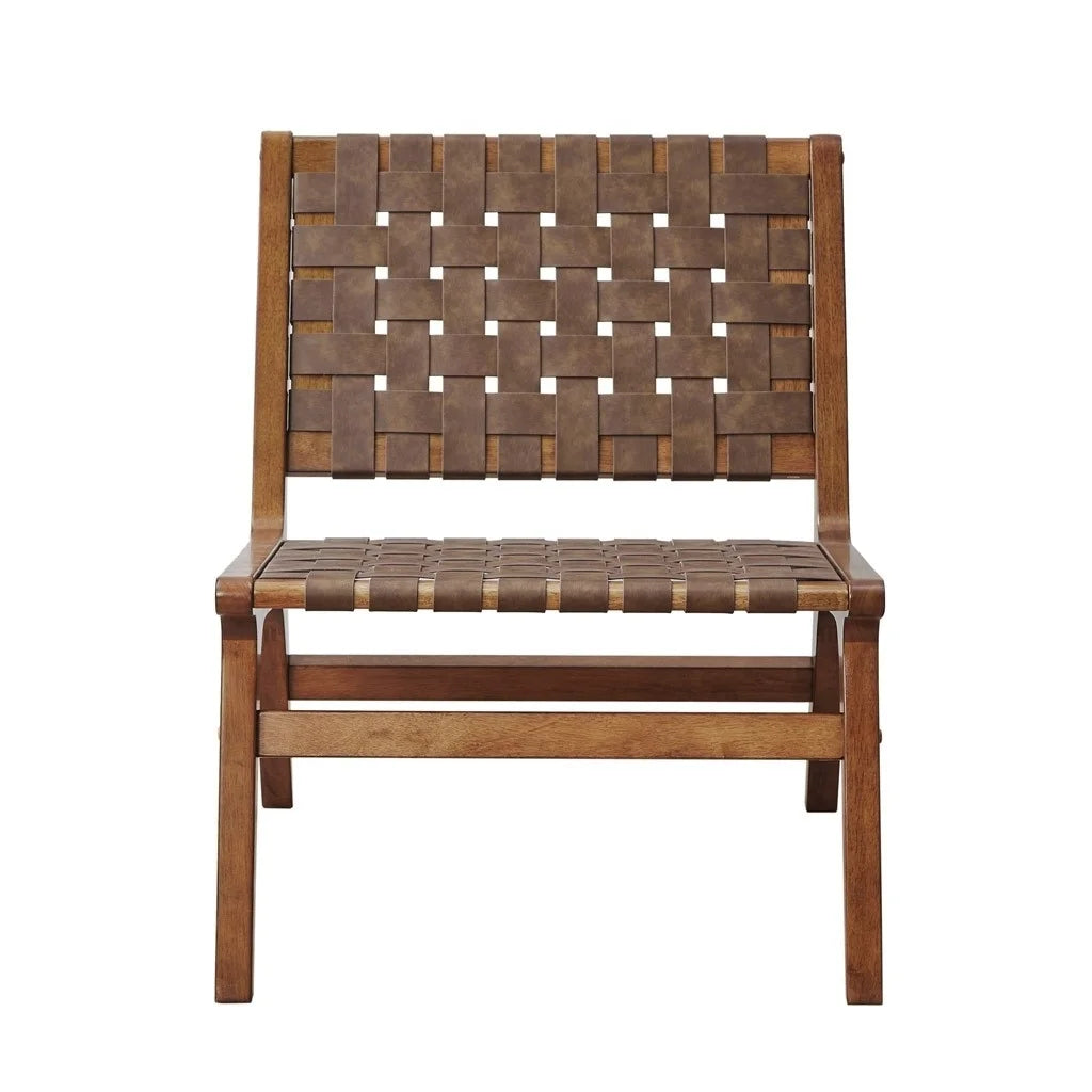 Woven Faux Leather Accent Chair Z9879