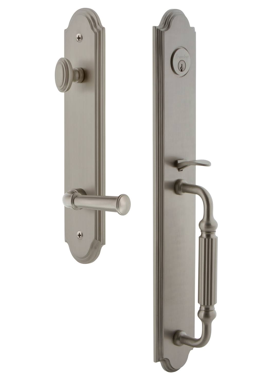 Satin Nickel One-Piece Dummy Handleset E16809